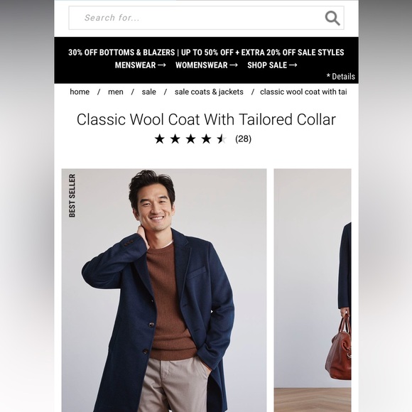 Rw & co classic wool coat with tailored collar - Picture 6 of 7